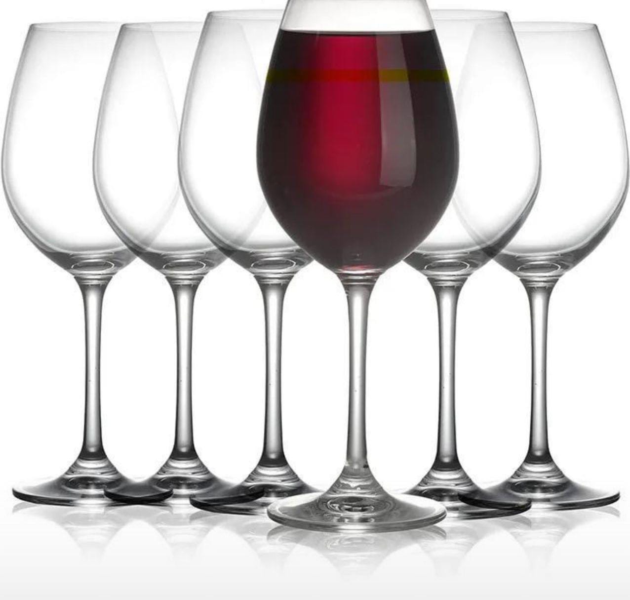 Verre à pied transparent 6pcs