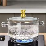 Casseroles en Verre résistant à la chaleur pour la cuisson sur la cuisinière, multifonction,1800ml