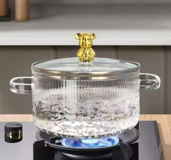 Casseroles en Verre résistant à la chaleur pour la cuisson sur la cuisinière, multifonction,1800ml