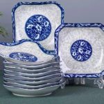 Ensemble de 12pcs porcelaine-bleu blanc