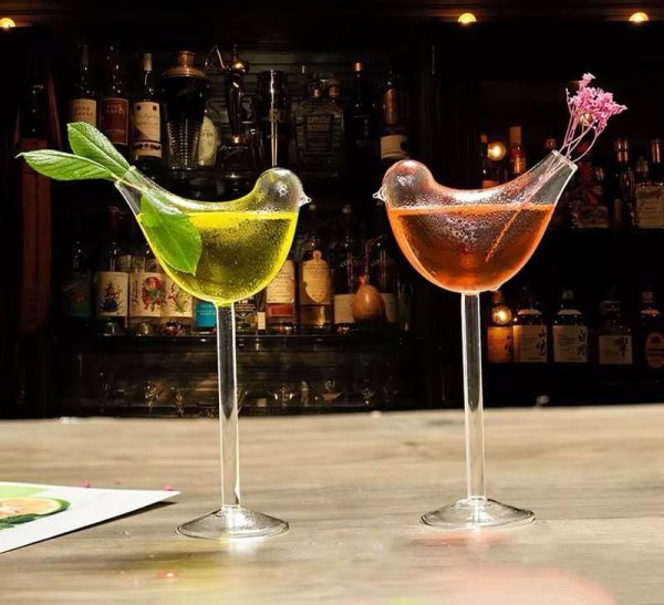 2pcs Verre à Vin en forme d'oiseau