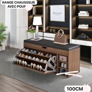 Rangement de chaussure avec pouf